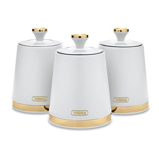  -  Cavaletto Set Of 3 Canisters - White  -  60008041
