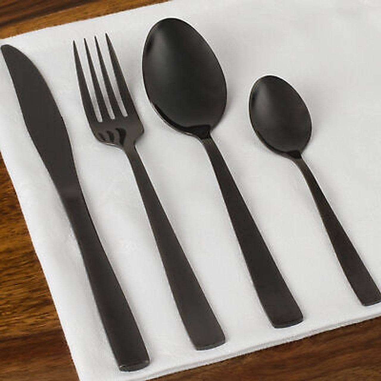 Kitchenware  -  Regal 16 Piece Gloss Black Cutlery Set  -  60008059
