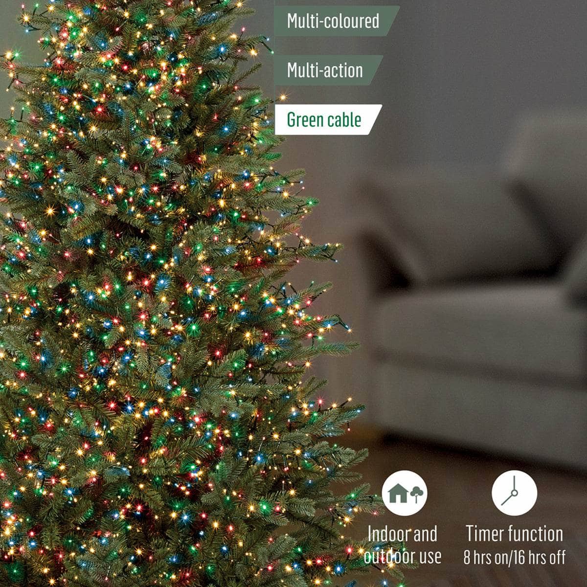 Christmas  -  240 LED Multicoloured Treebright Lights  -  60008336