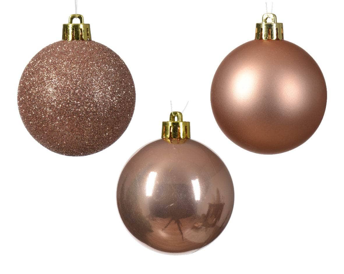 Christmas  -  Sparkling Rose Christmas Baubles - 10 Pack  -  60008519