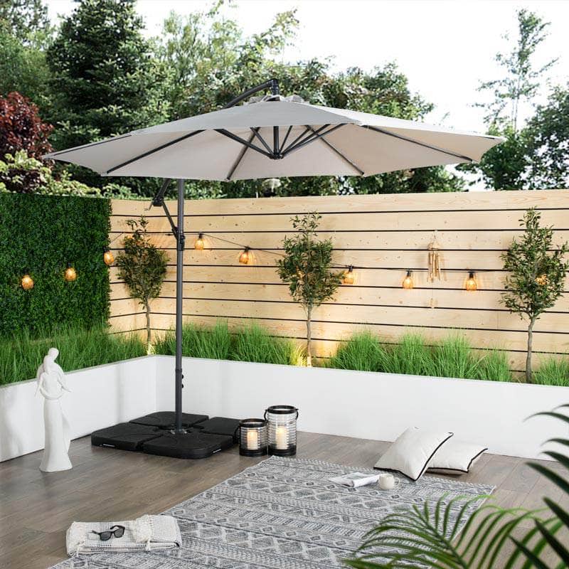 Gardening  -  Weatherking Cantilever Parasol 3M - Light Grey  -  60009013