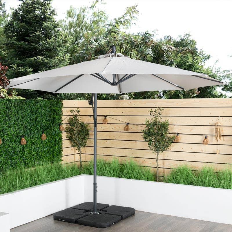 Gardening  -  Weatherking Cantilever Parasol 3M - Light Grey  -  60009013