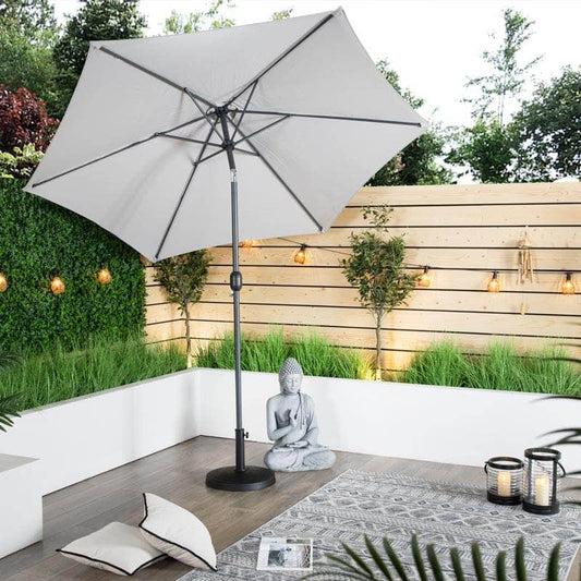 Gardening  -  Weatherking Crank & Tilt Parasol  2.7m - Light Grey  -  60009015
