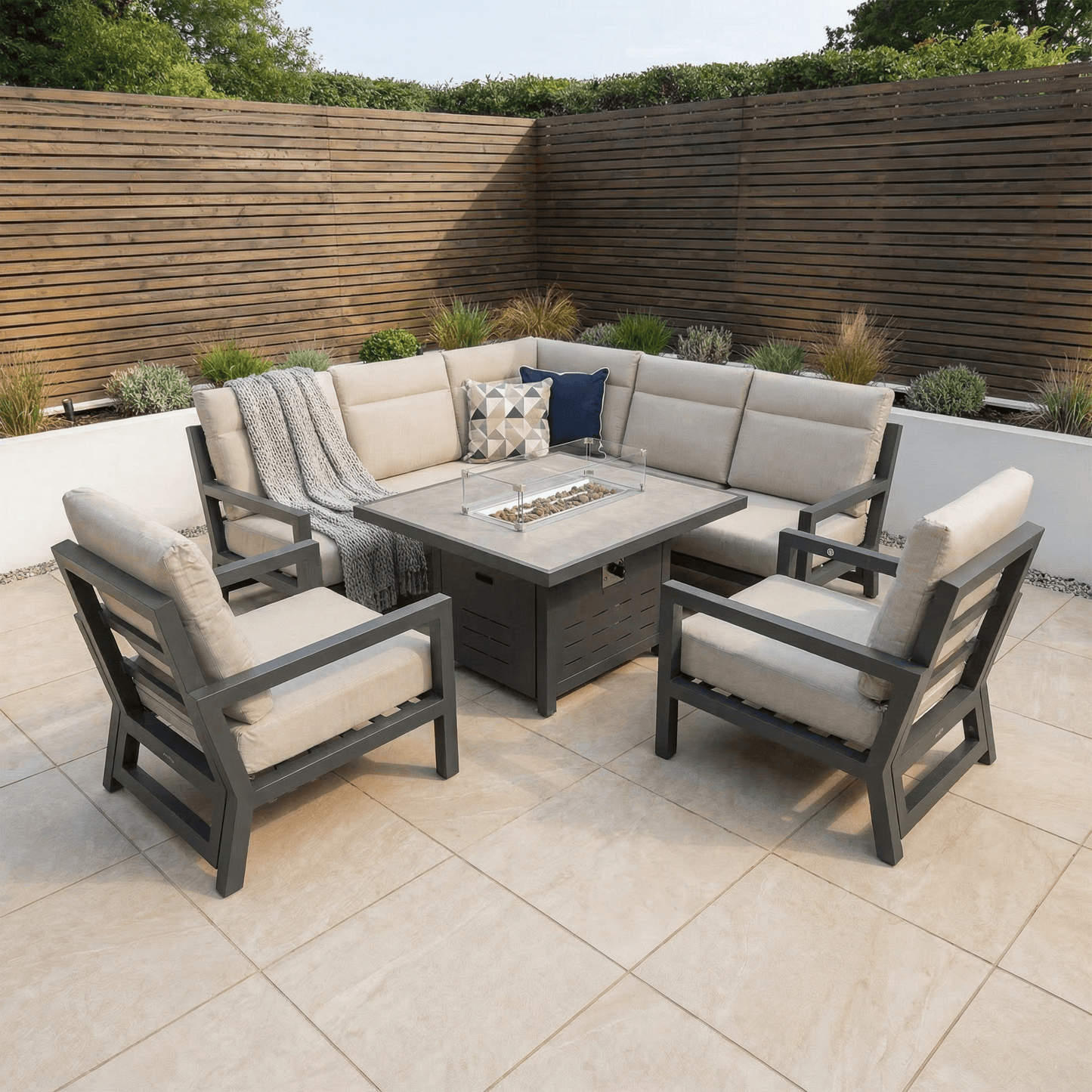 Gardening  -  Onyx Corner Firepit Set  -  60009404
