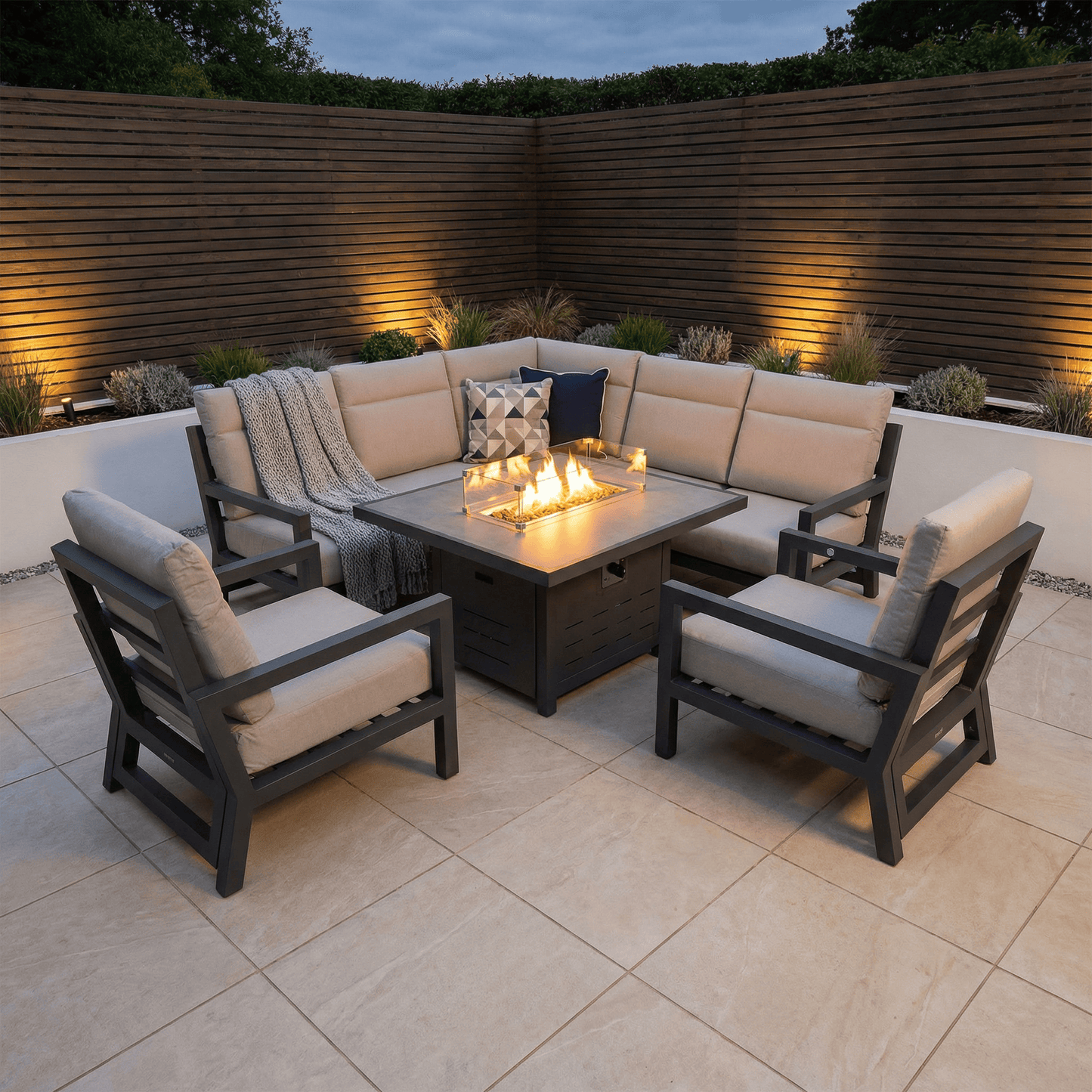 Gardening  -  Onyx Corner Firepit Set  -  60009404