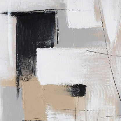 Pictures  -  Beige Abstract Framed Picture - 120 x 90cm  -  60009763