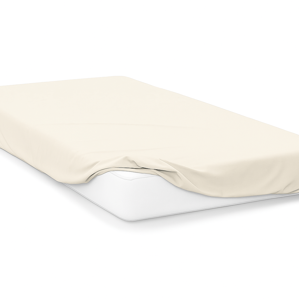 Homeware  -  200 Thread Count Fitted Bed Sheet - Ivory Multiple Sizes  - 