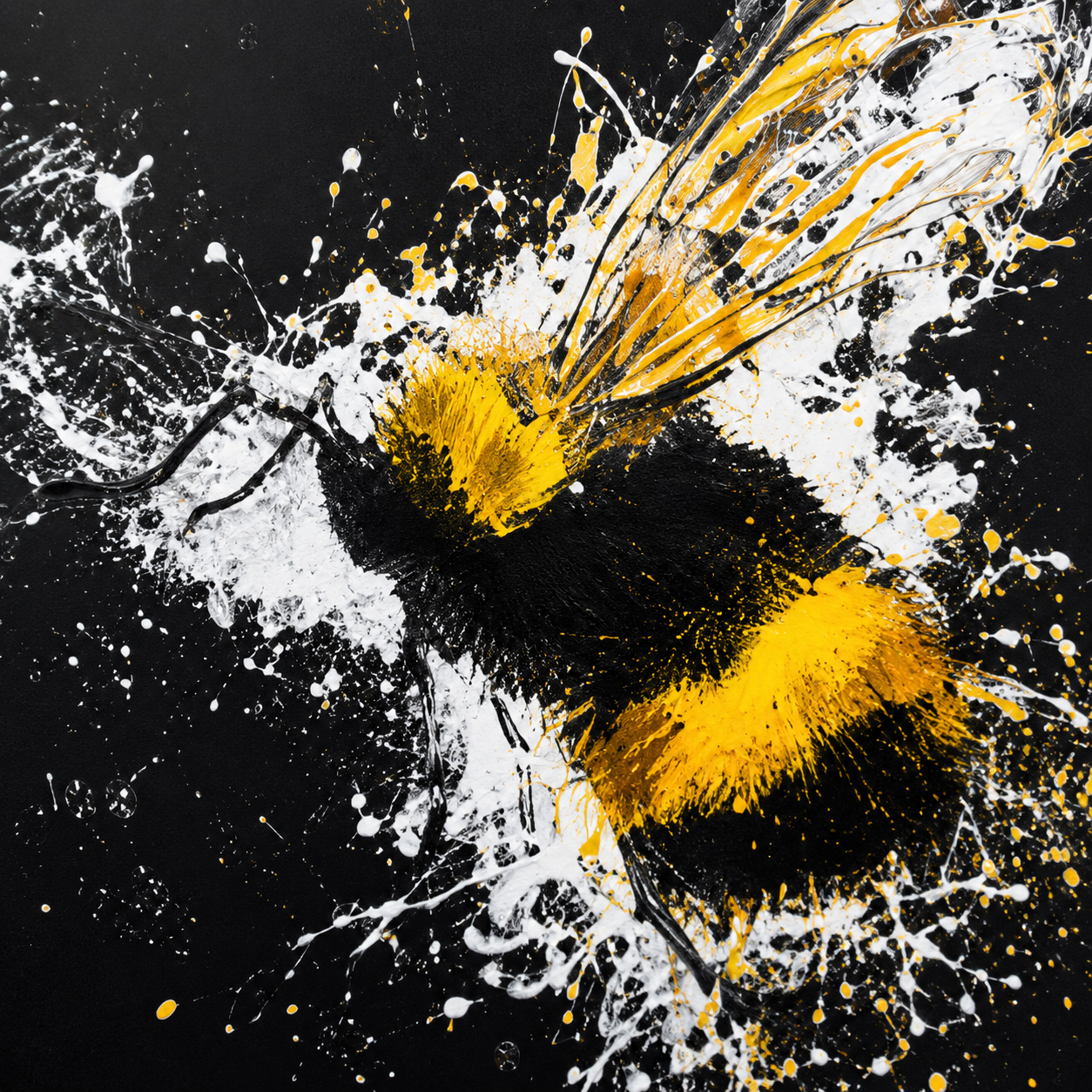 60010924 Bee Love Painting Black - 55 x 55cm