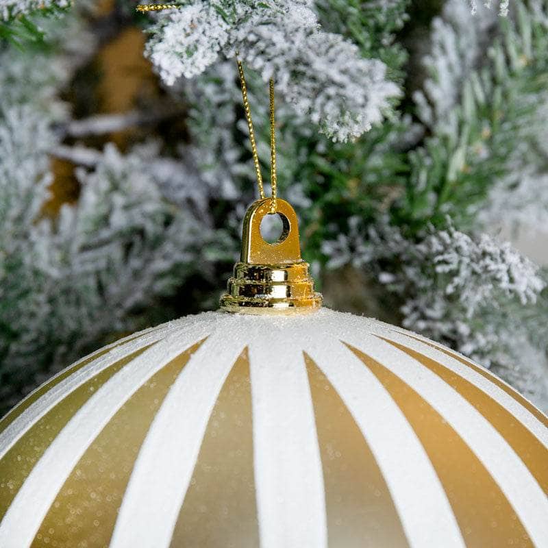 Christmas  -  Champagne & White Striped Christmas Bauble - 25cm  -  60011105