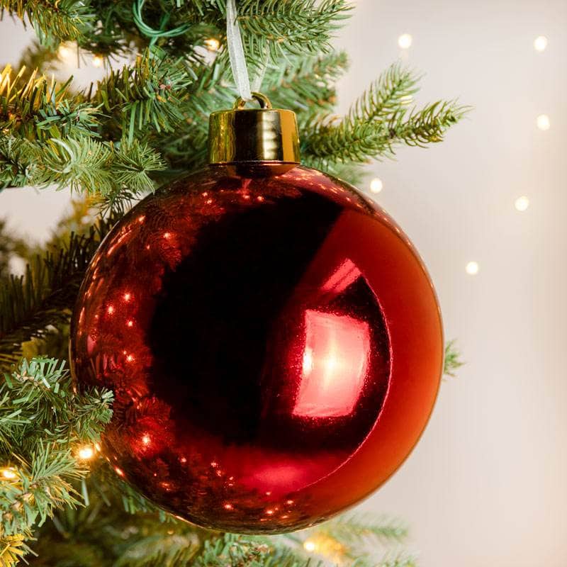 Christmas  -  Red Shiny Large Bauble - 20cm  -  60011124
