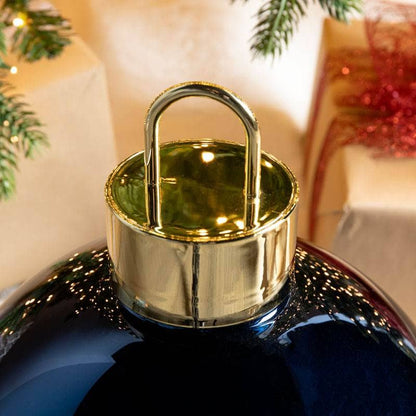 Christmas  -  Blue Giant Glass Sphere Christmas Bauble - 30cm  -  60011135