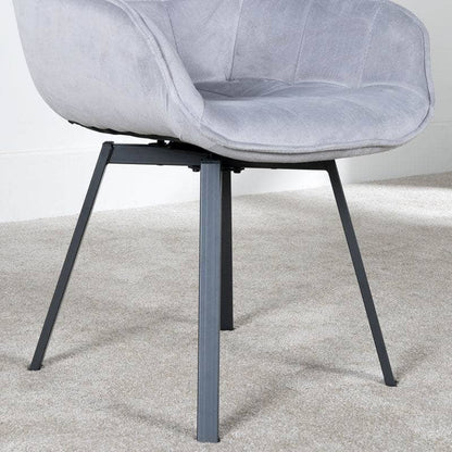 Furniture  -  Lincoln Round Dining Table & 4 Silver Montreal Dining Chairs  -  60011154