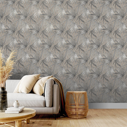 Wallpaper  -  Rasch B31 Paradise Palm Taupe - 539554  -  60011351