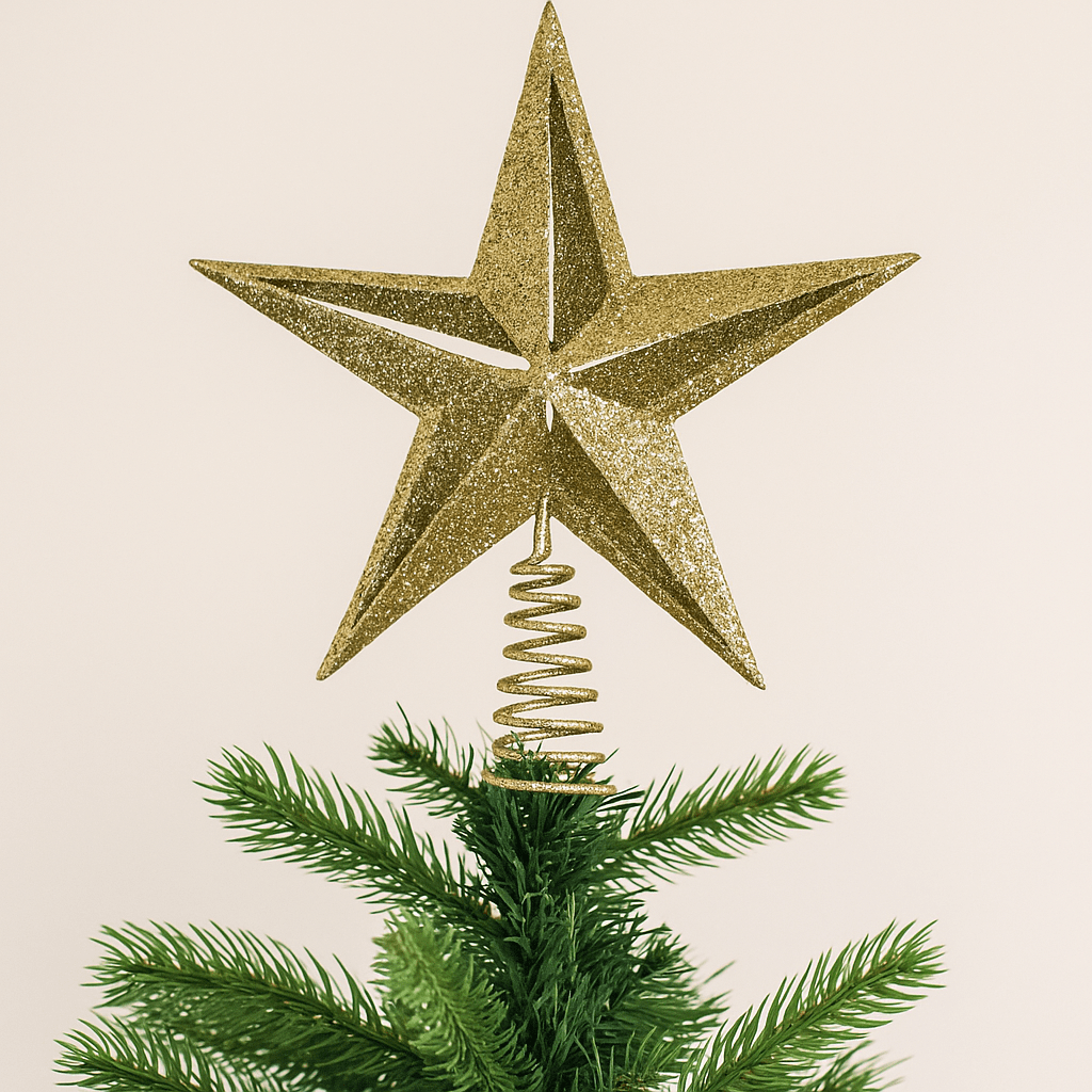Christmas  -  Glitter Star Tree Topper - Champagne  -  60011527