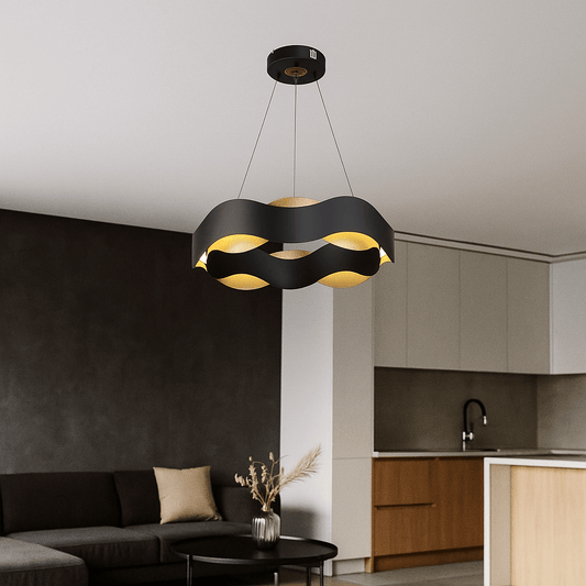 Lights  -  Catania LED Pendant Light - Black & Crackle Gold  -  60012043