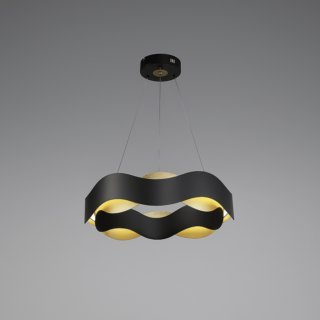 Lights  -  Catania LED Pendant Light - Black & Crackle Gold  -  60012043