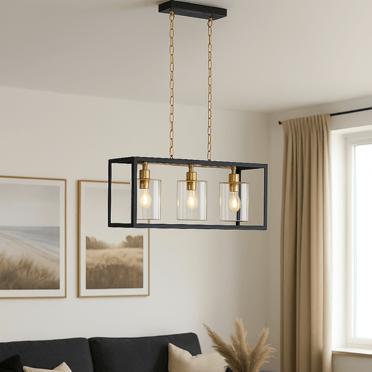Lights  -  Bergamo 3 Light Pendant Light - Black & Gold  -  60012051