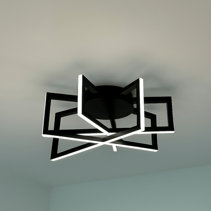 Lights  -  Como Flush Black Ceiling Light  -  60012057