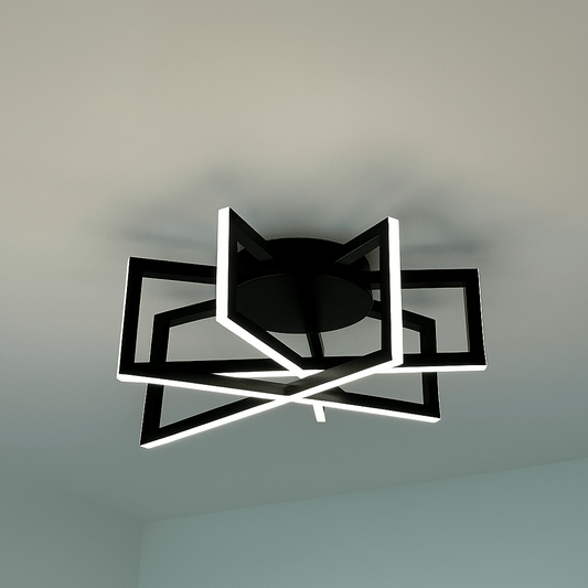 Lights  -  Como Flush Black Ceiling Light  -  60012057