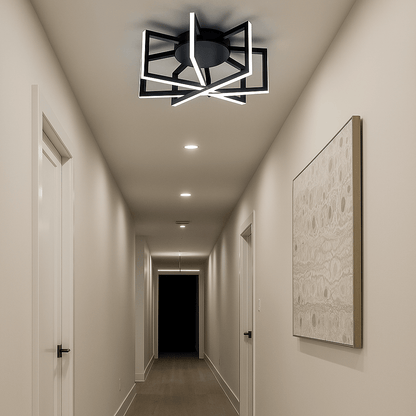Lights  -  Como Flush Black Ceiling Light  -  60012057