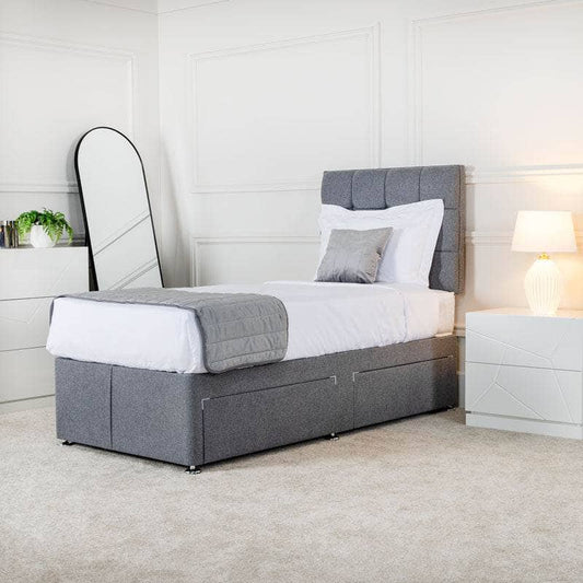  -  Outlet Diamond Single Divan Set - Titanium  -  60012102