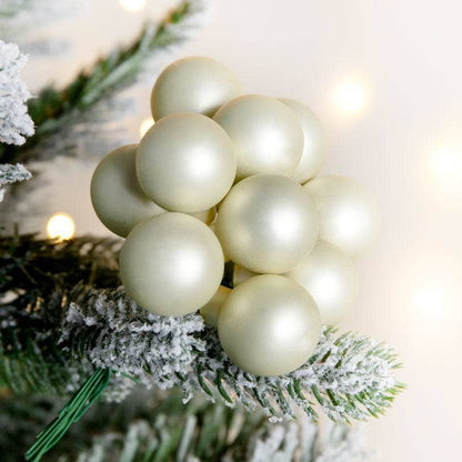 Christmas  -  Bunch Of 12 Christmas Baubles - White Mint  -  60012118