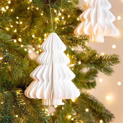 Christmas  -  White Paper Tree Decoration - 15cm  -  60012139
