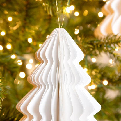 Christmas  -  White Paper Tree Decoration - 15cm  -  60012139