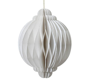 Christmas  -  White Paper Onion Christmas Decoration - 15cm  -  60012144