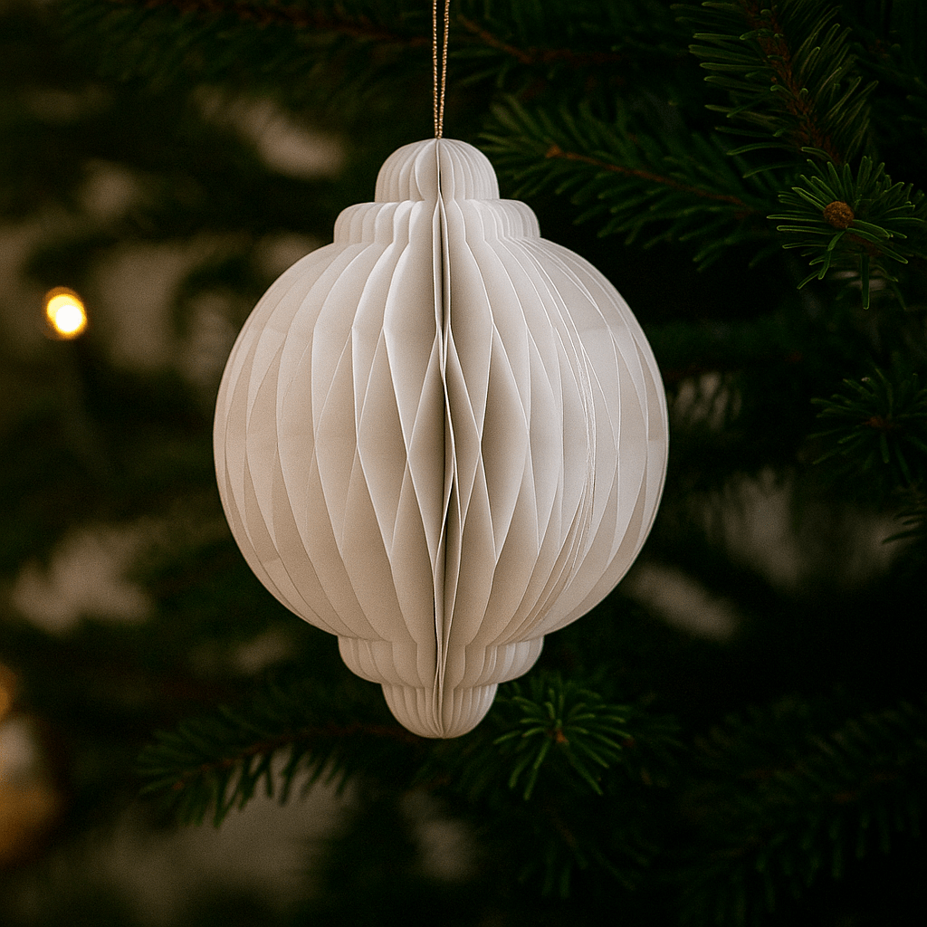 Christmas  -  White Paper Onion Christmas Decoration - 20cm  -  60012154