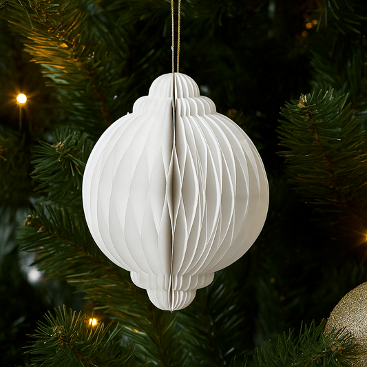Christmas  -  White Paper Onion Christmas Tree Decoration - 20cm  -  60012159