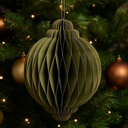 Green Paper Onion Christmas Tree Decoration - 40cm