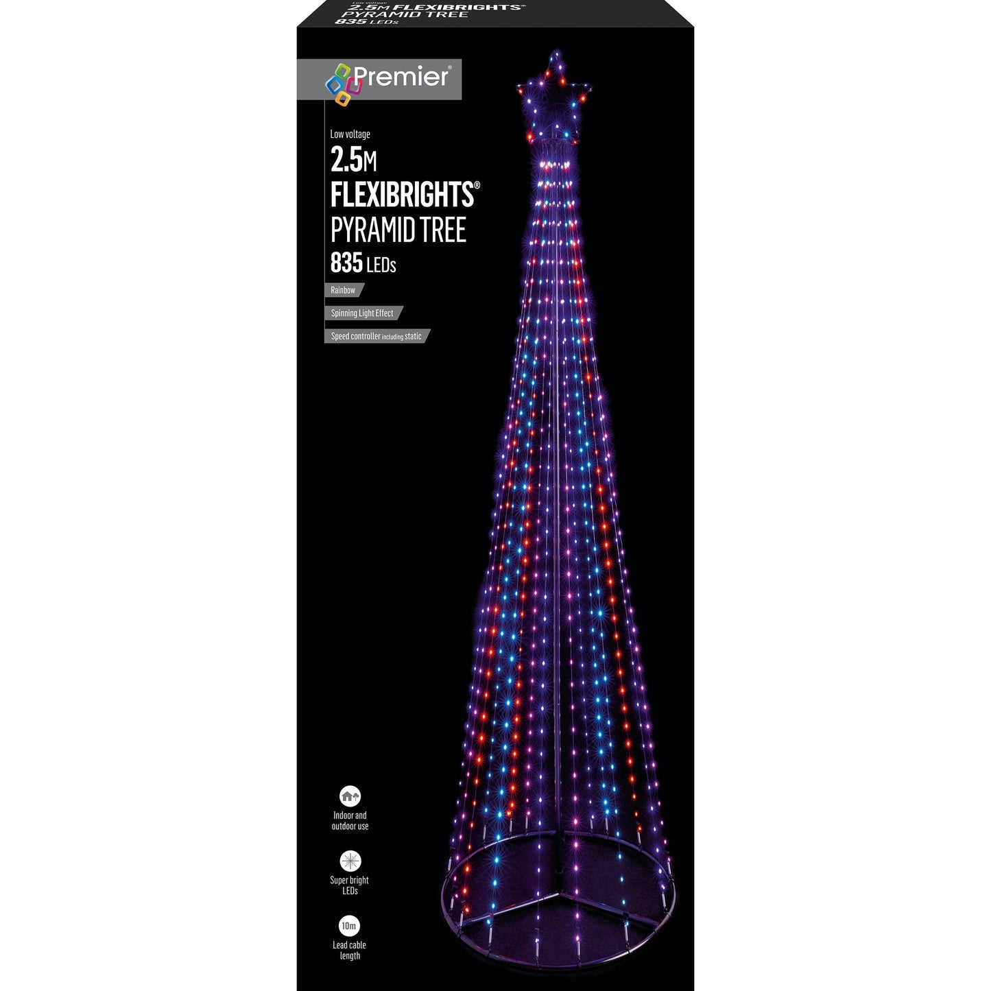 Christmas  -  Flexibright LED Pyramid Tree Christmas Lights - Rainbow  -  60012272