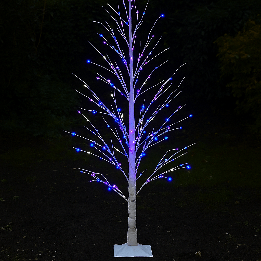 Christmas  -  Premier 1.5m Birch Tree with 560 Rainbow Twinkle LED  -  60012273