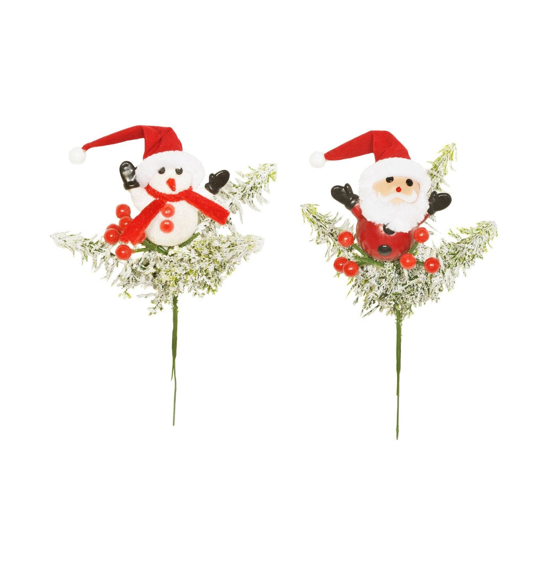 Christmas  -  Assorted Santa & Snowman Frosted Pine - 20cm  -  60012332