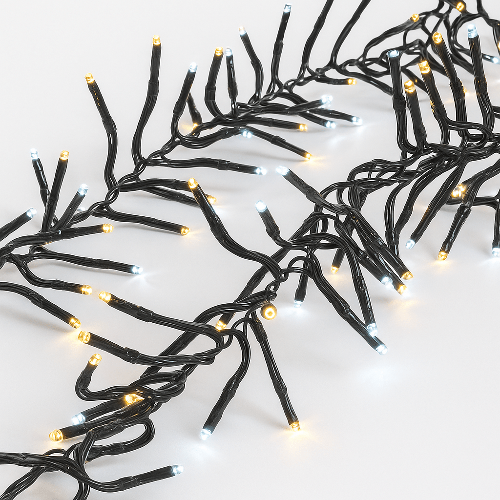 Christmas  -  1152 LED Compact Cluster Christmas Tree Lights - White & Warm White  -  60012409