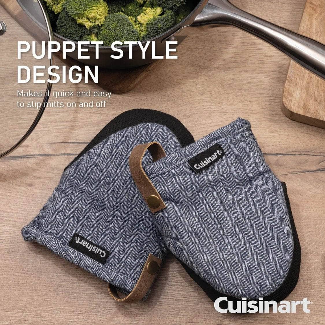 Kitchenware  -  Cuisinart Neoprene Mini Mitts -  Herringbone Blue  -  60012559