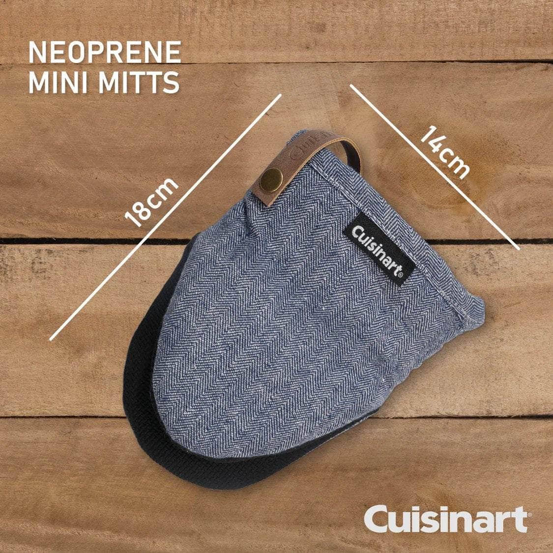 Kitchenware  -  Cuisinart Neoprene Mini Mitts -  Herringbone Blue  -  60012559