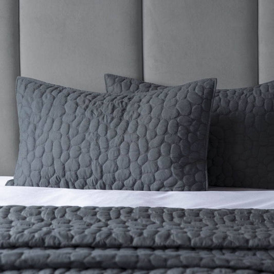 Homeware  -  Porto Geometric Pillow Sham Pair - Charcoal  -  60013476