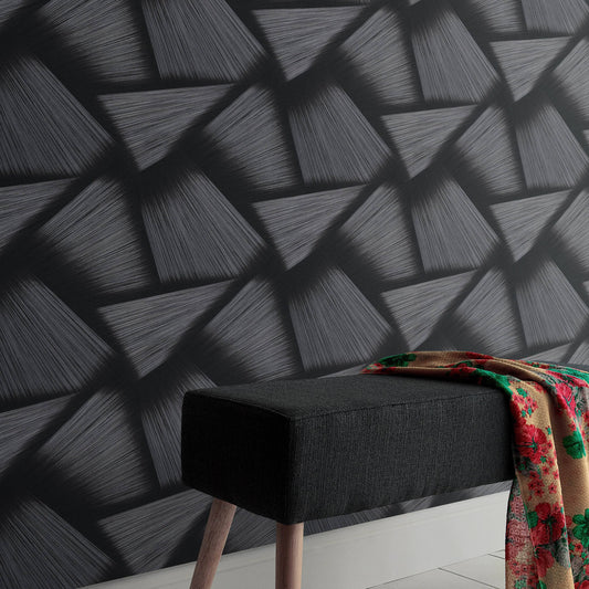 Wallpaper  -  Erismann B46 Graphic Black Wallpaper - 10401-15  -  60013651