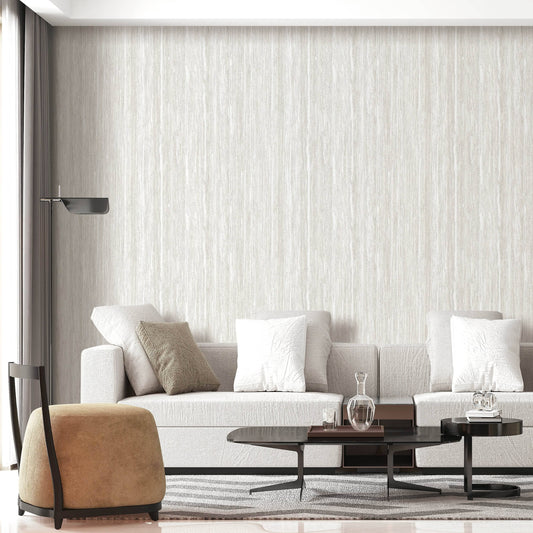 Wallpaper  -  Design I.D Woodgrain Off White Wallpaper - SA524061  -  60013711