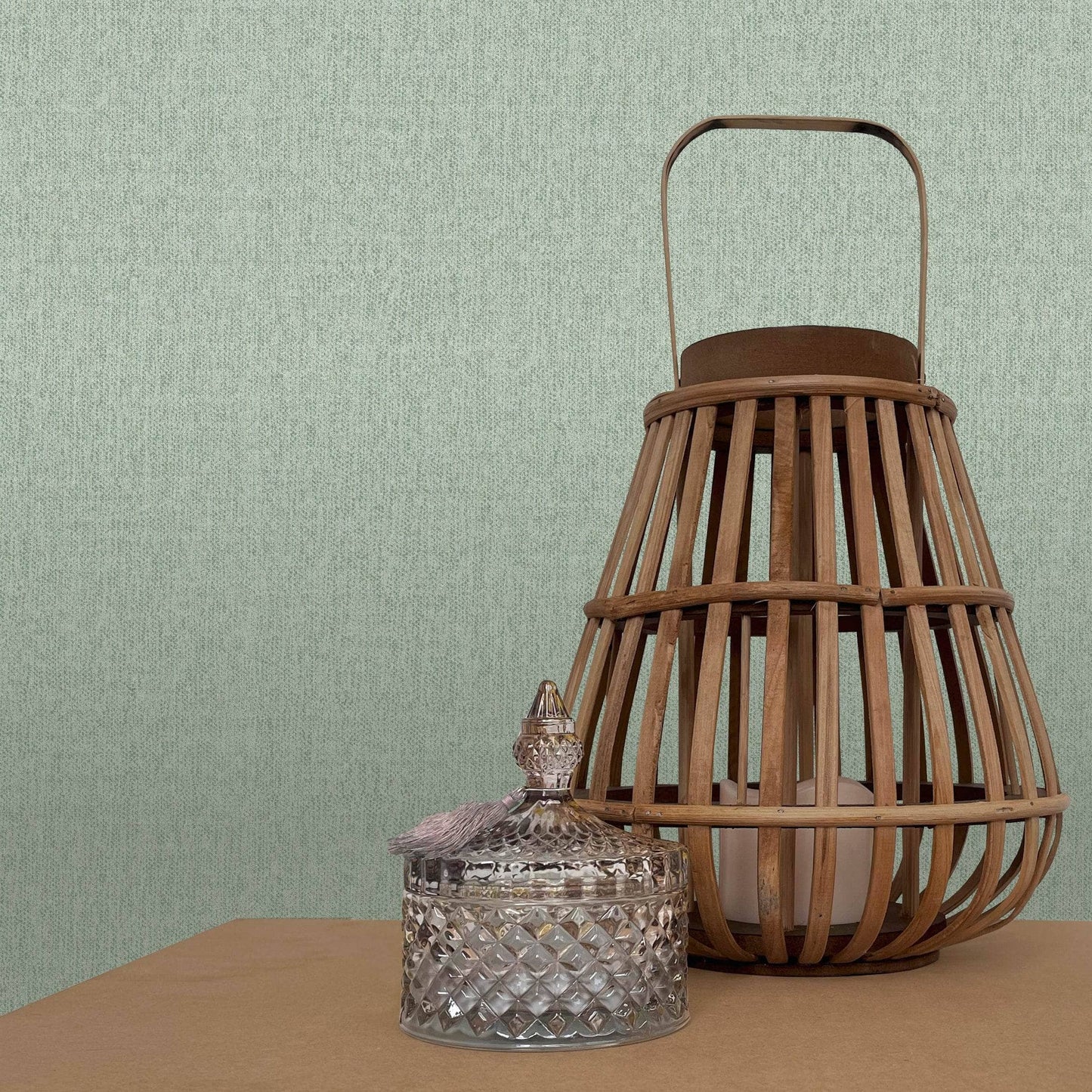 Wallpaper  -  Rasch Fiji Sage Linen Wallpaper - 316124  -  60013733