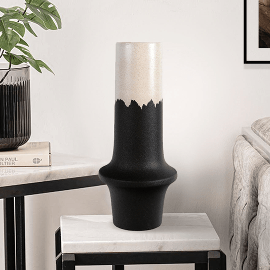 Homeware  -  Black & White Ceramic Vase - 45cm  -  60014129