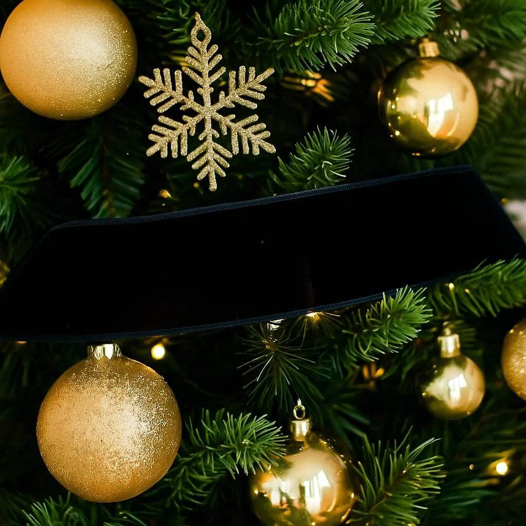 Christmas  -  Black Velvet Ribbon - 63mm x 10 yards  -  60014170