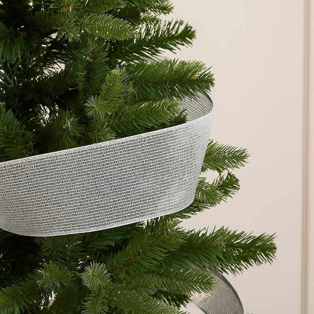 Christmas  -  Silver Mesh Ribbon - 63mm x 10 yards  -  60014178