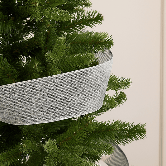 Christmas  -  Silver Mesh Ribbon - 63mm x 10 yards  -  60014178