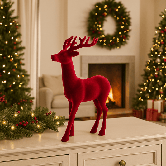 Christmas  -  Flocked  Reindeer Ornament - 45cm  -  60014182