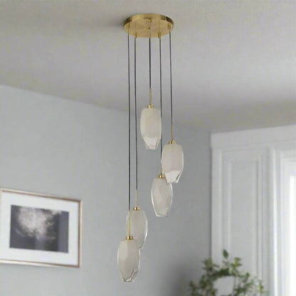 Lights  -  Verona Multidrop 5 Light Pendant Light - Gold  -  60014274