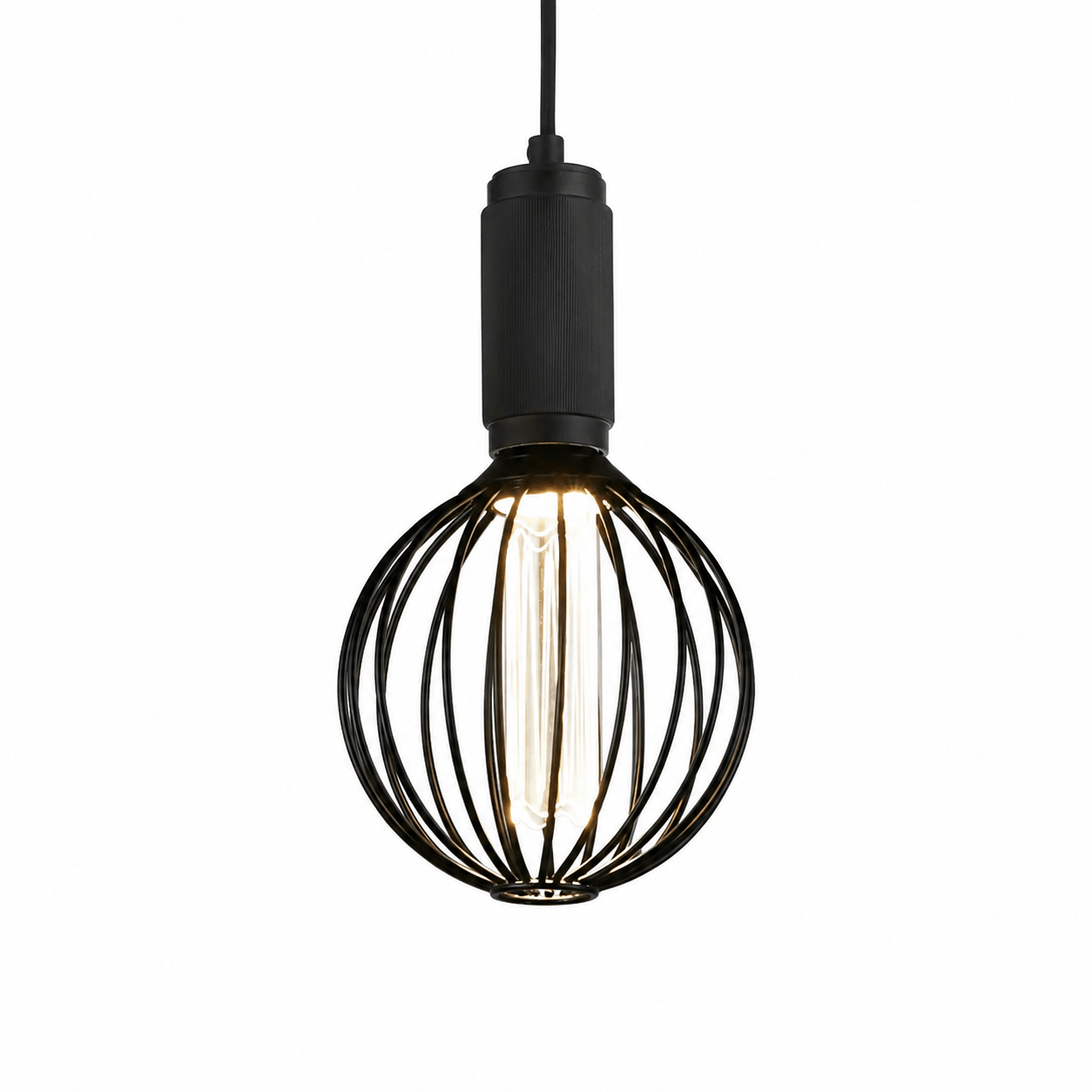 Lights  -  26004BK LED Globe Cage Ceiling Light - Black  -  60014277
