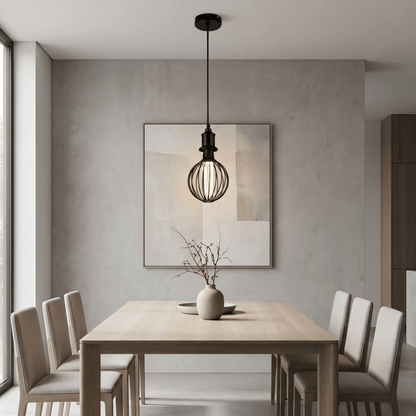 Lights  -  26004BK LED Globe Cage Ceiling Light - Black  -  60014277